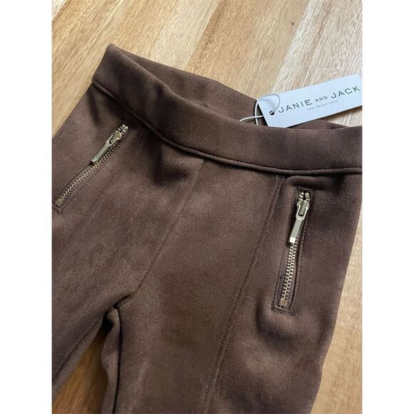 Janie and Jack Kids Brown Ultra Suede Pants Leggings Size 18-24m - Picture 2 of 4